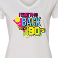 thumbnail image 4 of Inktastic I Want to Go Back to the 90's Women's V-Neck T-Shirt, 4 of 5