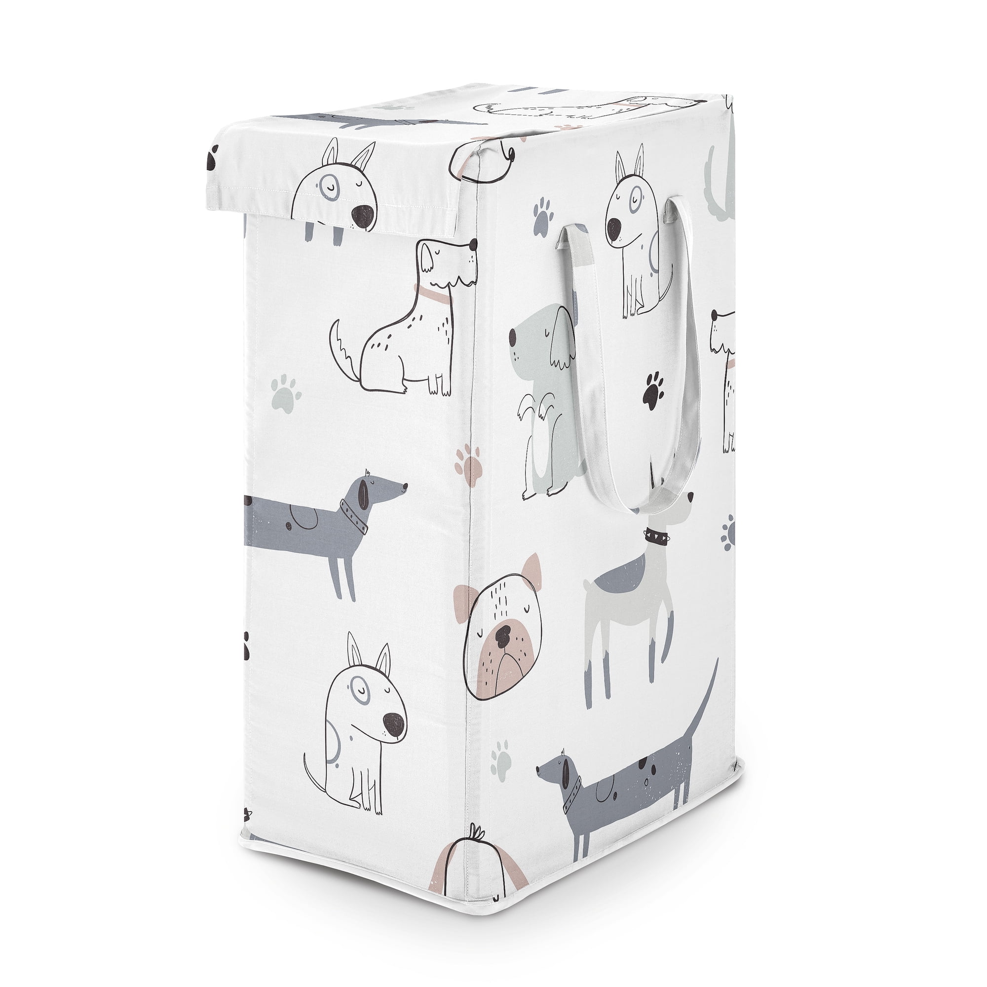 Sweet Jojo Designs Cartoon Puppy Dog Boy, Girl, Unisex/Gender Neutral Foldable Laundry Hamper with Handles