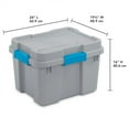 thumbnail image 2 of Sterilite 20 Gallon Gasket Tote Storage Container w/ Lid, Cement Gray/Blue, 2 of 11