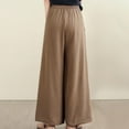 thumbnail image 5 of HAiming Women Casual Wide Leg Palazzo Pants Drawstring Elastic High Waist Pants Flowy Baggy Trouser with Pockets, 5 of 6