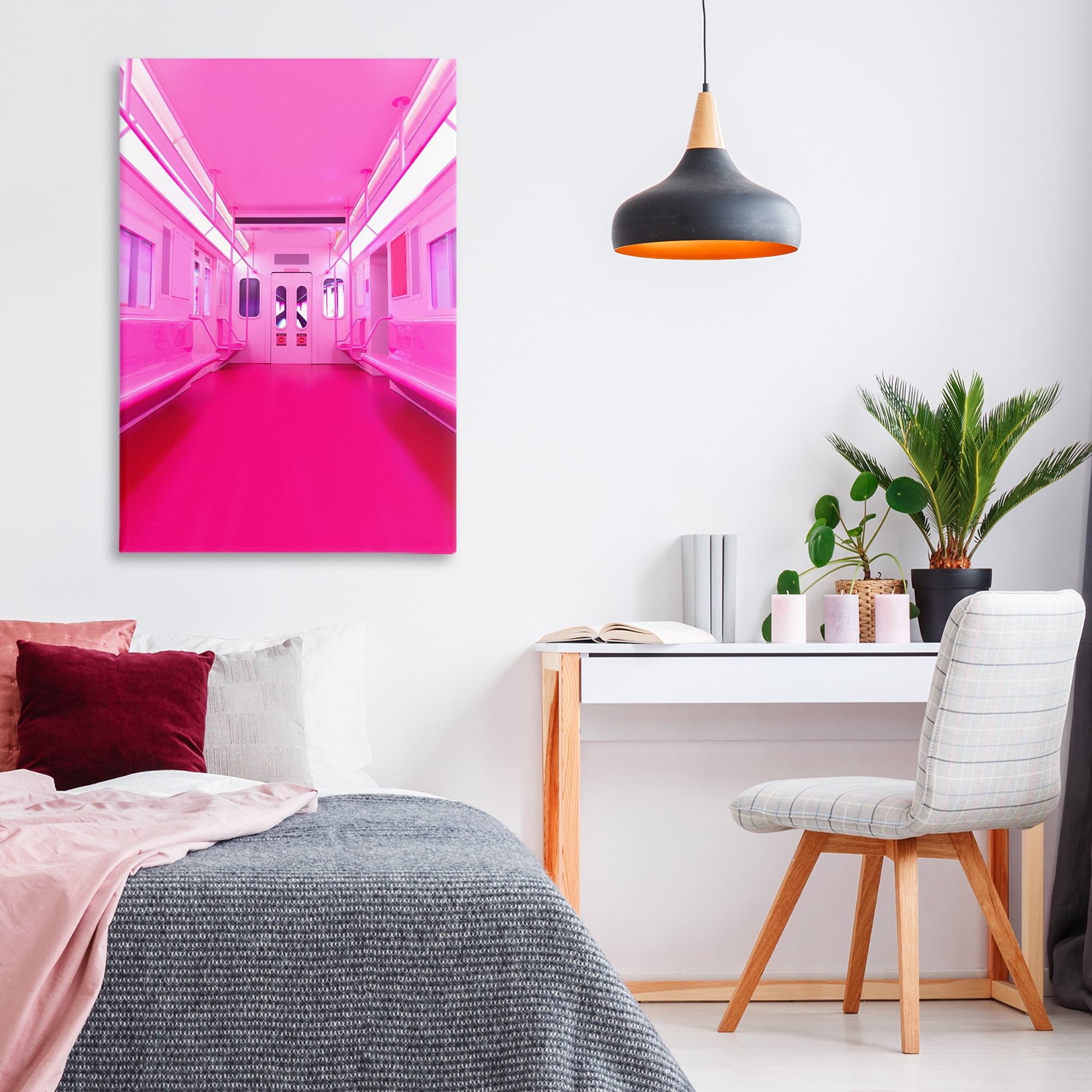 Futuristic Pink Tone Subway Canvas Wall Art, design by LISH Creative