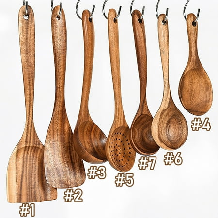 

Walbest 1 Piece Non-Stick Teakwood Wooden Spatula Spoon Household Kitchen Cooking Utensils Kitchenware