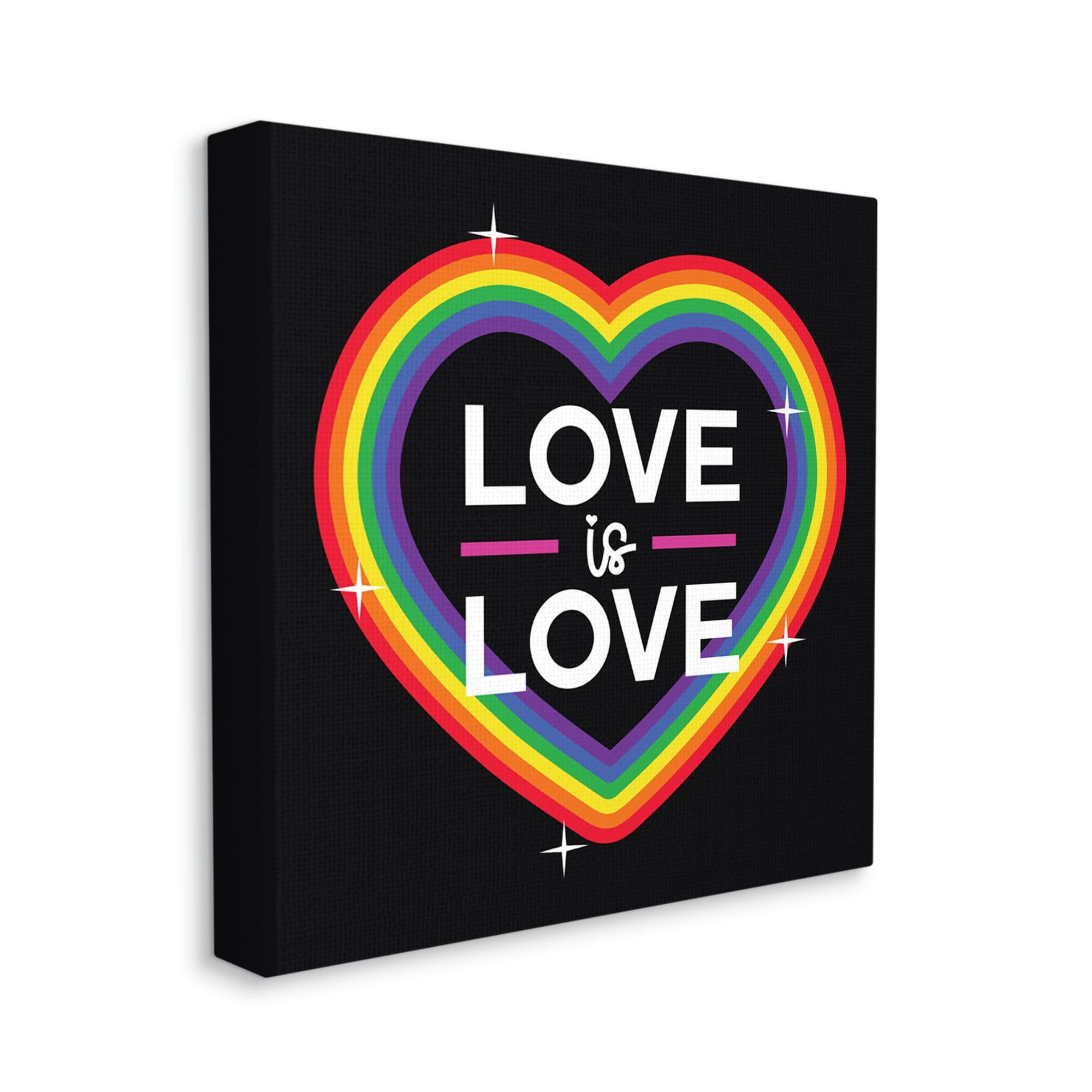Stupell Industries Love Rainbow Heart Pride Holiday Painting Gallery Wrapped Canvas Print Wall Art