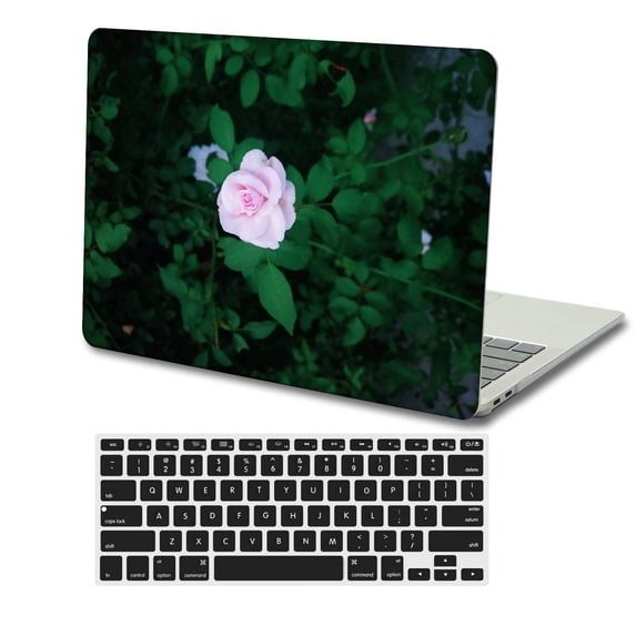 KSK KAISHEK Hard Shell Compatible Newest MacBook Pro 15 inchs with Touch Bar + Black Keyboard Cover Model: A1990&A1707 (Rose series 0684)