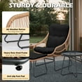 thumbnail image 5 of PROHIKER Outdoor Lounge Chairs, Indoor Wicker Chaise Lounge Chair with Ottoman, Chaise Lounge Outdoor Rattan Lazy Recliner with Thicken Cushions,Footrest and Table, 330 lb Capacity, Black, 5 of 9
