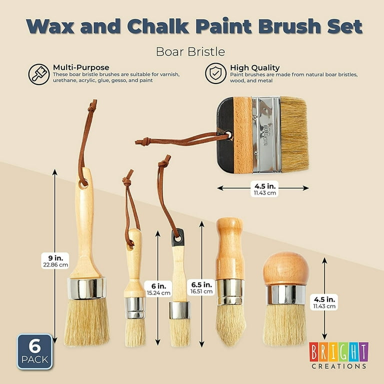 2-Piece Multi Use Oval & Round Chalk, Wax & Stencil Brushes for