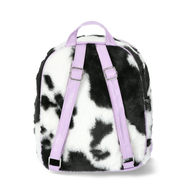 Faux fur cow print bag sale
