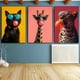 thumbnail image 5 of Póster estético con estampado de leopardo, león, jirafa, oso, conejo, gafas de sol de moda, pintura en lienzo de animales, arte de pared, decoración del hogar para sala de estar, 5 of 5