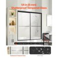 thumbnail image 3 of STAWAY Semi-Frameless Bypass Tub Door 50-60" W x 60" H - Durable Tempered Glass, Easy Clean, Leak-Proof, Reversible Installation, Premium Aluminum Hardware, 3 of 9