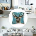 thumbnail image 5 of nygtbtfer Throw Pillow Covers with Zipper Shabby Print with a Northwest Animal Teal Beige Velvet Decorative Washable Sofa Couch Bed Square Pillow Covers Set of 2 White, 5 of 7