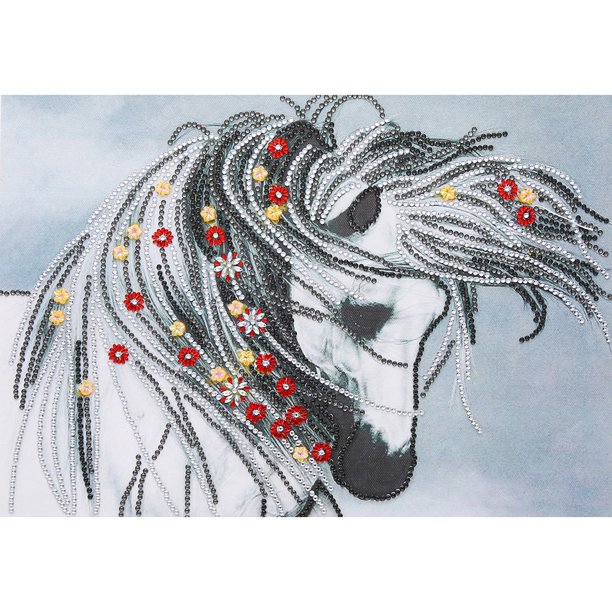 Cuadros Decorativos Mosaico en forma especial DIY 5D caballo blanco diamante pintura dibujo Kit decoración de pared JShteea Nuevos Originales