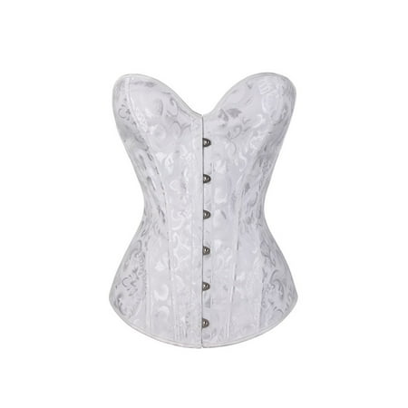 

Aueoeo Shapewear Bodysuit Jumpsuit For Women Womens Sexy Vintage Gothic Party Floral Lace Up Slim Corset Bustier Tube Tops Clearance