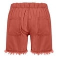 thumbnail image 4 of Frostluinai Girls Lightweight Jean Shorts Casual Baggy Fringe Hem Hot Pants Elastic Waist Comfy Denim Shorts Distressed Washed Jeans with Pocket 4-14Y, 4 of 9