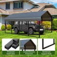 thumbnail image 5 of 10x20 ft Heavy-Duty Carport Canopy Kit, Galvanized Steel Portable Garage for RV, Truck, Boat & 1 Cars, All-Weather Shelter, Easy Assembly, 5 of 7
