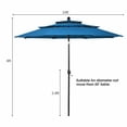 thumbnail image 5 of Patiojoy Parasol de Marché Bleu pour Patio 10 Pi à 3 Niveaux, Abri Pare-Soleil en Aluminium à Double Évent, 5 of 5