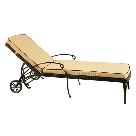 CC Outdoor Living 83” Bronze and Black Mesh Lattice Aluminum Outdoor Patio Chaise Lounge