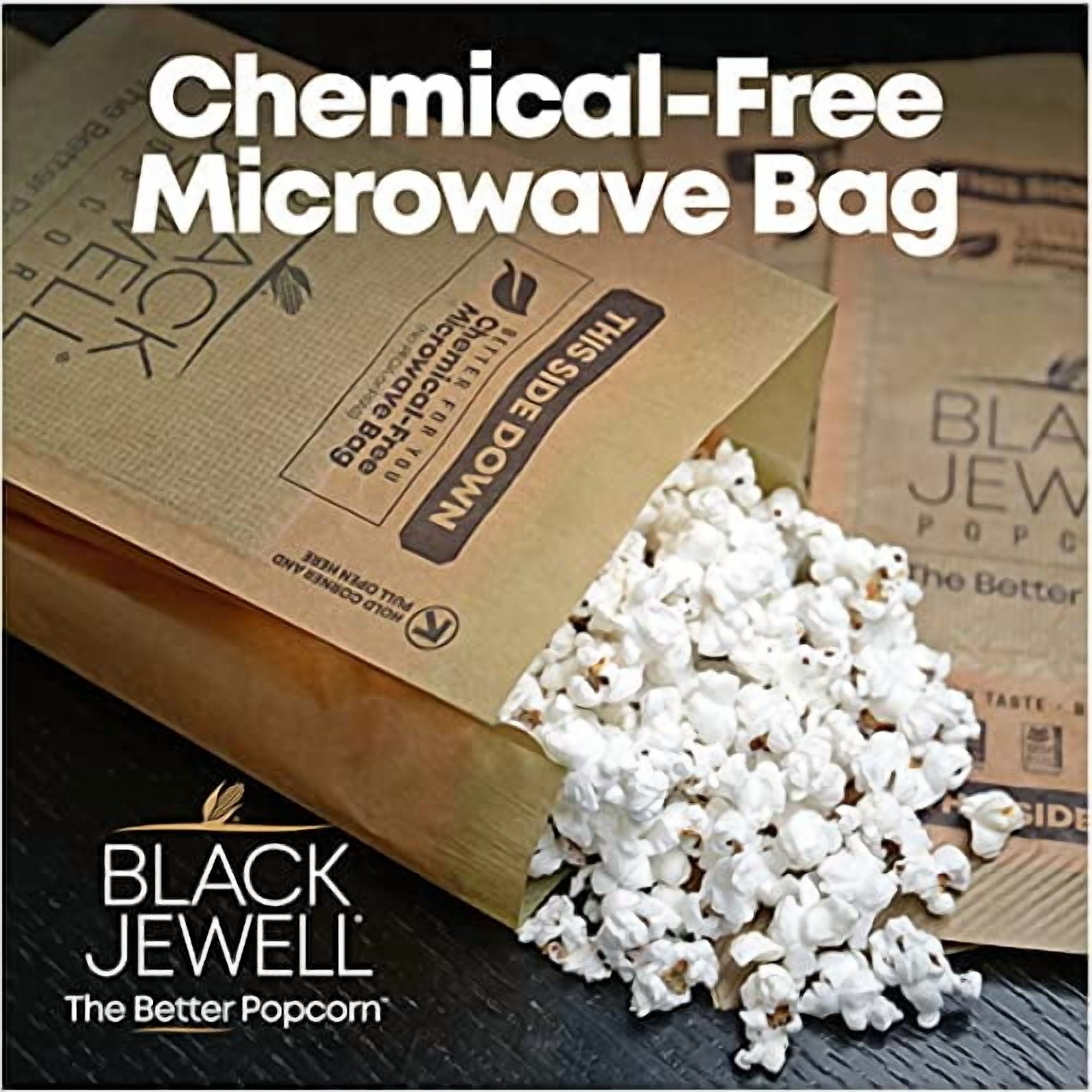 Black Jewell Microwave Popcorn, No Salt No Oil, 3 Ct