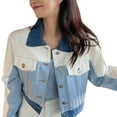 thumbnail image 1 of Chaqueta vaquera para mujer, abrigo con botones, manga larga, cálido, cómodo para oficina al aire libre, invierno, 1 of 8