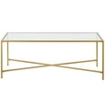 thumbnail image 2 of Henn&Hart Brass Coffee Table with Glass Top, 2 of 5