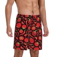 thumbnail image 2 of Kdxio Tomatoes And Chili Print Mens Sleep Shorts Bottoms Soft Comfy Pajama Wear Pants with Drawstring Pockets, 2 of 7