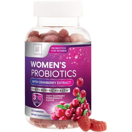 Probiotics for Women Gummies with Cranberry - 6 Premium Strains for PH Balance, Digestive Health, Vaginal & Immune Support, 3 Billion CFU, Women's Probiotic Gummy for Feminine Health - 120 Gummies