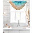 thumbnail image 4 of Waterfall Valances for Windows, Aqua Ombre Coastal Kitchen Sheer Valance Curtains, Summer Nautical Beach Ocean Seaside Rod Pocket Elegant Swag Valances for Living Room Bedroom, 47.2"x38.5", 1 Panel, 4 of 8