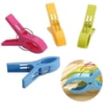 thumbnail image 4 of Random Color 16 Pcs Beach Towel Clips Chair Clips Towel Holder for Beach Chair Pool Chairs on Cruise, Plastic Chair Towel Clips Clamp Holder-Keep Your Towel from Blowing Away, Clothes Lines, 4 of 4