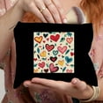 thumbnail image 3 of FCXZI Colorful Heart Pattern Print Cosmetic Bags for Women Large Capacity Purse Travel Toiletry Zipper Storage Pouch Black, 3 of 6