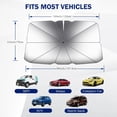 thumbnail image 2 of Katinyos Windshield Sun Shade Umbrella for Car, Foldable Car Umbrella Sunshade with 360° Bendable Handle, for Most Vehicles, 2 of 8