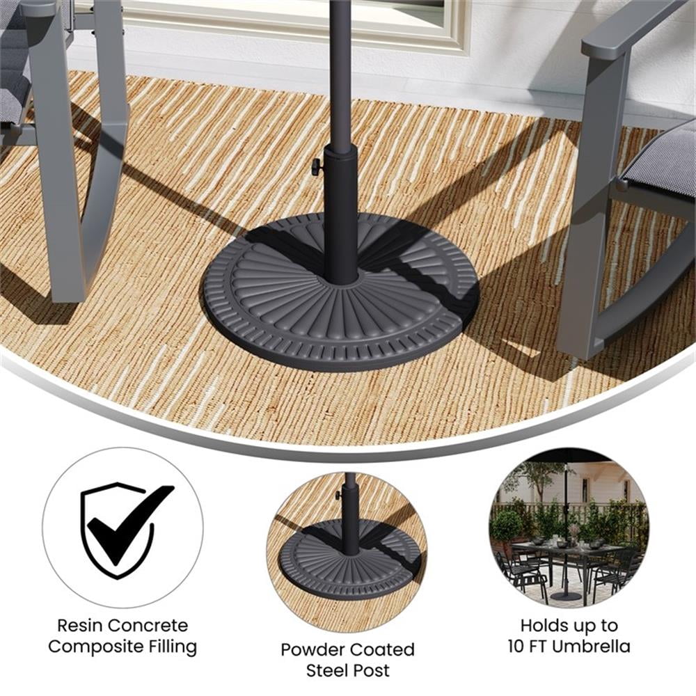 Afuera Living 19.25" Diameter Weatherproof Universal Cement Umbrella Base