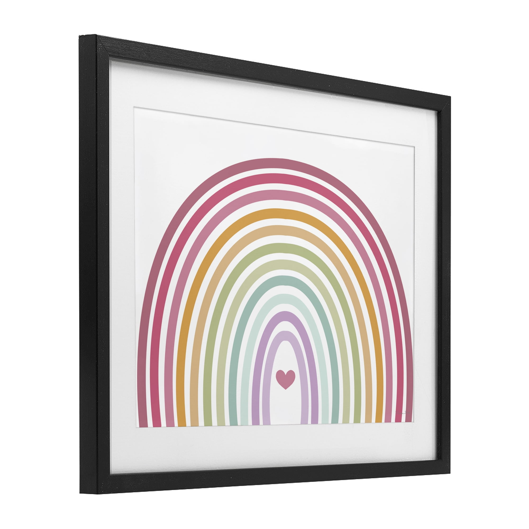 Stupell Industries Rainbow Love & Heart Black Framed Print Under Glass, design by Susan Ball
