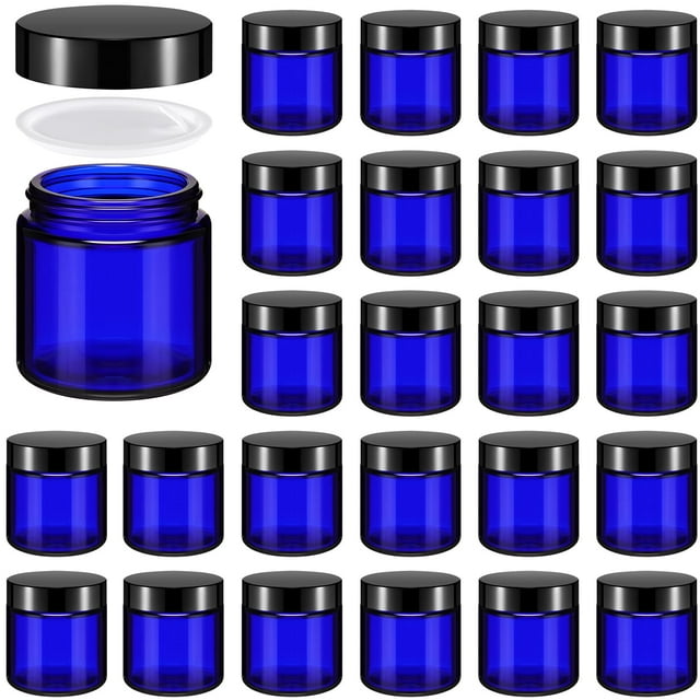 Frascos de vidrio Norme de 4 oz/120 ml con tapas redondas a prueba de fugas, 24 unidades