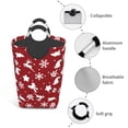 thumbnail image 4 of Waterproof Collapsible Laundry Hamper, Red Christmas Elements Aluminum Handle Laundry Bag Storage Basket, 50L, 4 of 6
