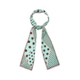 thumbnail image 1 of INSPIRE CHIC Women's Skinny Scarf Polka Dots Neck Wraps Ribbon Hairband Neckerchief Green Cross Grain, 1 of 5