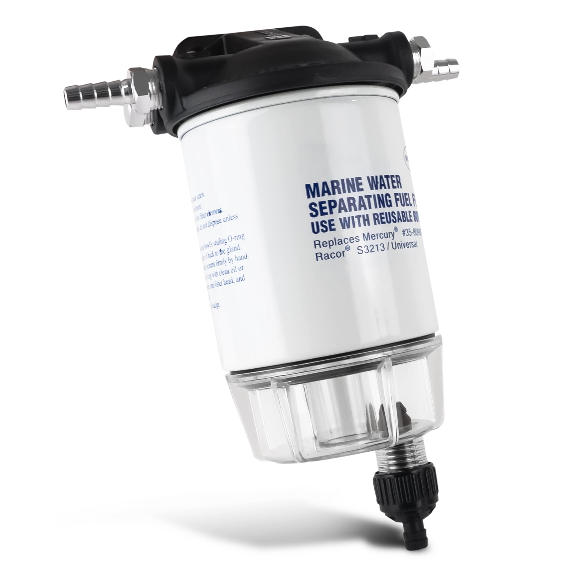 Moeller Water Separating Fuel Filter Short Water, Mercury/Universal/Yamaha