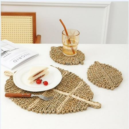 

Straw Woven Placemats Natural Placemat for Dining Table Natural Farmhouse Braided Placemat Wicker Rustic Place Mat Perfect for Indoor Outdoor