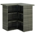 thumbnail image 3 of vidaXL Ensemble de Bar de Jardin 4 Pcs avec Coussins en Rotin Gris, 3 of 5