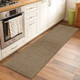 thumbnail image 3 of Vintage Brown Large Area Rugs for Bedroom Living Room, Soft Non Slip Carpet Bedside Rug, Farmhouse Retro Dark Solid Color Linen Texture Rectangular Floor Cover Kitchen Accent Rug 2'x6' for Office, 3 of 9