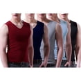 thumbnail image 2 of Breezora Mens 5 Packs Tank Tops Sleeveless V Neck Casual Undershirts Soft Breathable Fabric Value Pack for Gym and Daily Wear Comfort Fit XXL Size Dark Blue, 2 of 9