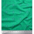 thumbnail image 1 of Soimoi Green Cotton Cambric Fabric Lattice Geometric Decor Fabric Printed Yard 42 Inch Wide, 1 of 3
