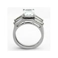 thumbnail image 3 of 4.45 Ct Emerald Cut Zirconia Stainless Steel Engagement Wedding Ring Set Size 6, 3 of 6