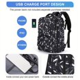thumbnail image 4 of 1pc Creative Leaves Print Backpack, Simple Solid Color Bag, Women's Large-capacity Travel Backpack For Short-term Travel, Outdoor Mountaineering Bag, Computer Bag College Student Schoolbag, 4 of 5
