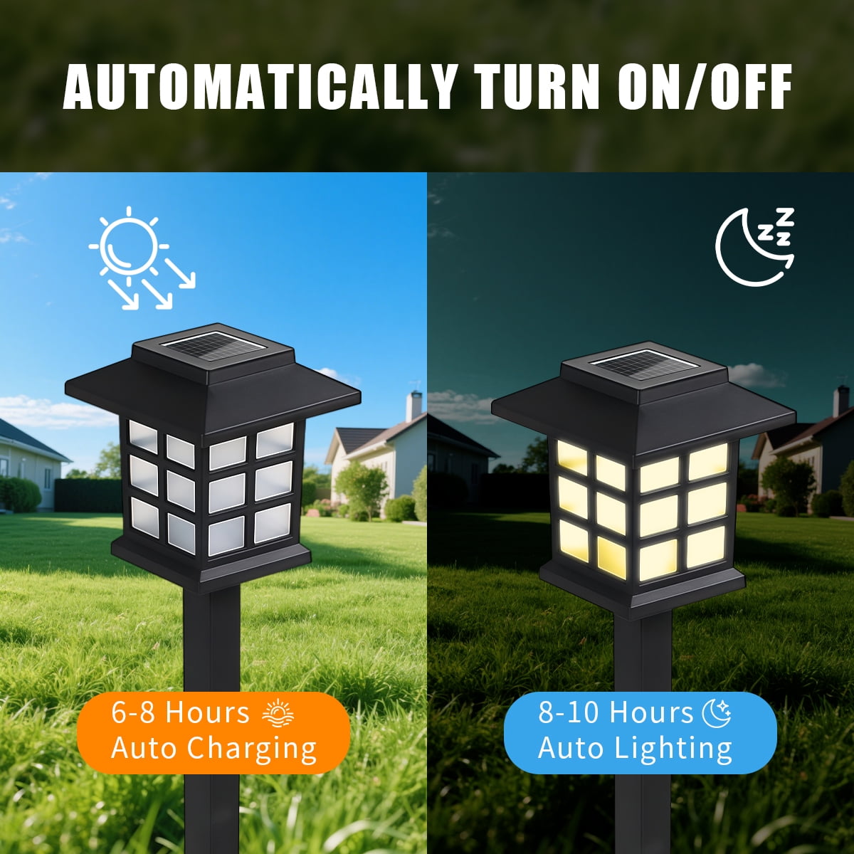 24 Pack Solar Lights Outdoor Decorative, Solar LED Waterproof Pathway Lights Outdoor, Solar Powered Retro Garden Yard Lights for Garden, Landscape, Path, Yard, Patio, Warm