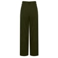 thumbnail image 6 of Womens Casual Wide Leg Corduroy Pants High Waisted Up Down Straight Dress Pant Long Trousers Palazzo Pants Pockets Army Green, 6 of 8