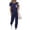 Navy Blue, variant on Ekouaer Pajama Sets for Women Short Sleeve Pjs Sets 2 Piece Loungewear Sleepwear with Long Joggers Pants