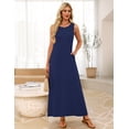 thumbnail image 5 of Merokeety Womens Summer Dresses Cotton Casual Maxi Sundresses Navy xl, 5 of 6