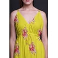thumbnail image 4 of Bimba Floral Ladies Printed Resort Maxi DrawstringÂ&nbsp;DressÂ&nbsp;Spaghetti Strap Beach Wear-Large, 4 of 6