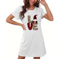 thumbnail image 4 of HomeGardon Women's Sleepwear Nightgowns for Women,Fashion Print Medium Length Dress Oversized Short Nightgown Fashion Chest Print Short Sleeve Nightdress,S-XXL, 4 of 5