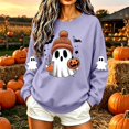 thumbnail image 6 of VKOYWKM Fall Halloween Sweatshirts for Women Ghost Graphic Sweatshirts Oversized Long Sleeve Crew Neck Pullover Holiday Party Sweatshirt, 6 of 6