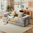 thumbnail image 6 of Timbernest 76.8" Folding Sofa Bed, King Size Convertible Sleeper Sofa with 2 Pillows, Chenille Floor Sofa for Living Room, Small Spaces, Light Gray, 6 of 14